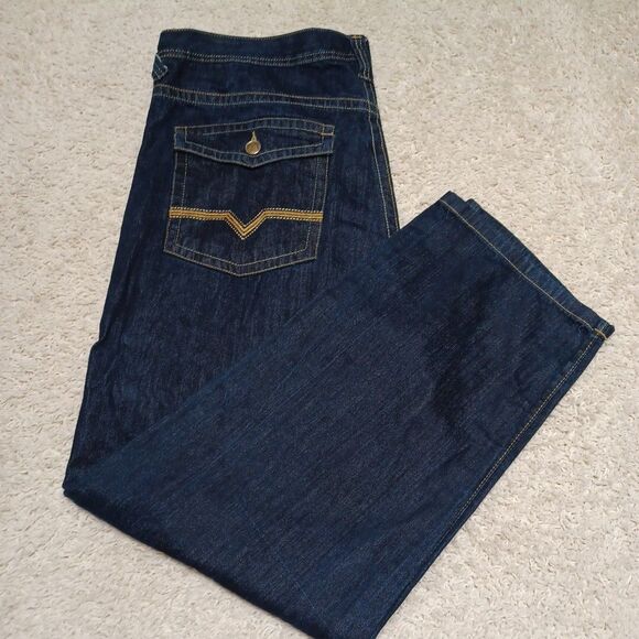 Other - Rare VTG Mecca Denim Jeans Mens 46 x 32 Wide Leg Y2K Baggy Hip Hop Embroidered